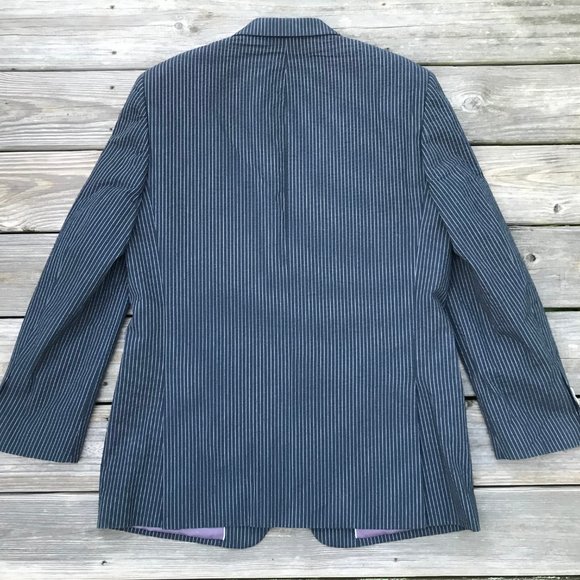 Pronto Uomo Blue Men Blazer One Button Style Sport - Picture 4 of 9